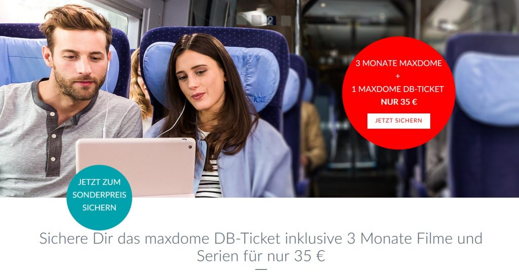 maxdome bahn.de deutsche bahn db aktion promo sale