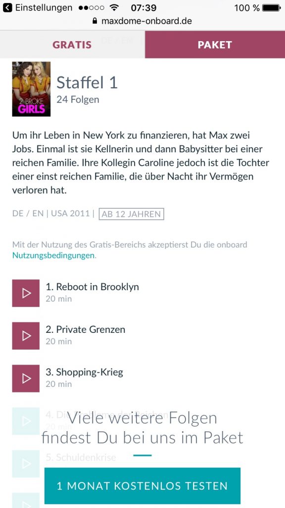 db deutsche bahn maxdome app 2 broke girls