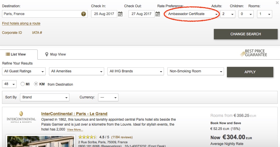 ihg ic intercontinental royal ambassador status