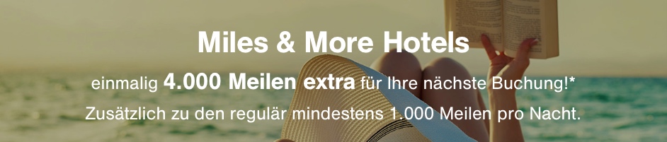 miles and more hotel buchung übernachten bonus 4.000 5.000 meilen