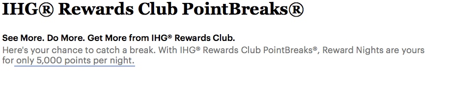 IHG Rewards Club PointBreaks