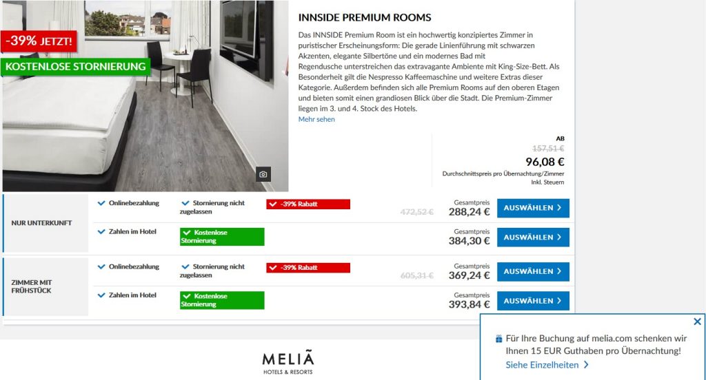 melia innside aachen premium rooms