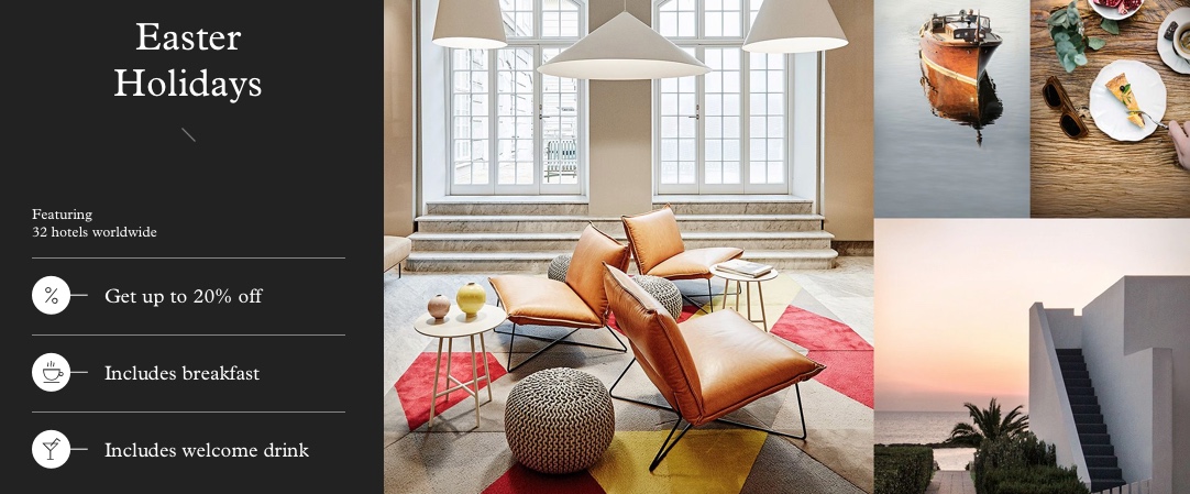 Design Hotels: 20 % Rabatt + Frühstück + Welcome Drink
