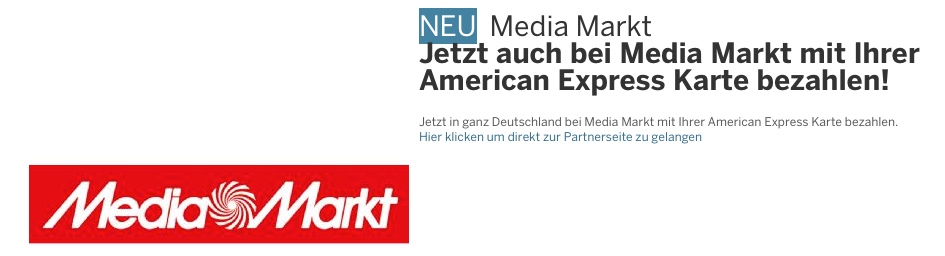 AmEx: 30 Euro Gutschrift bei Media Markt Einkäufen