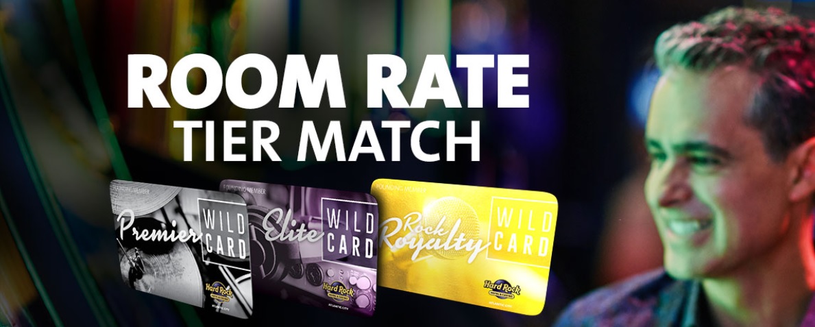 Rock Star Rewards Status Match Hyatt zu Hard Rock + kostenfreie Nacht in Atlantic City Hard Rock Casino, Borgata Hotel Casino & Spa, Caesars, Harrah’s, Bally’s, Golden Nugget Atlantic City, Parx Casino, Resorts Casino Hotel, Sugarhouse Casino, Taj Mahal, Tropicana Atlantic City