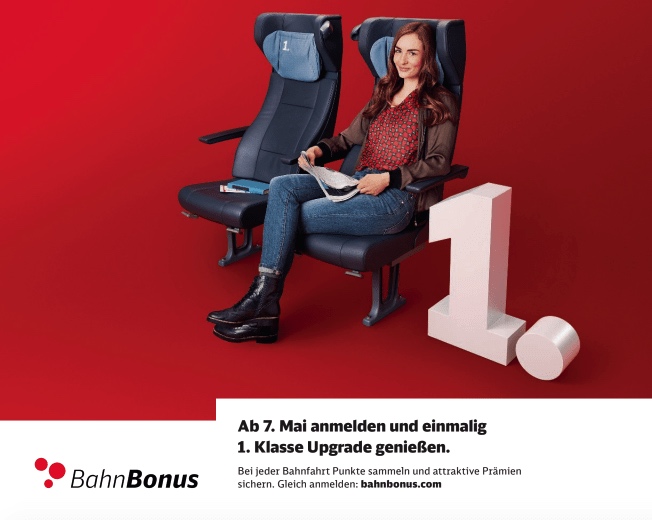 DB Deutsche Bahn: 1. Klasse Upgrade - kostenfrei! BahnBonus bahn.bonus bonus-programm