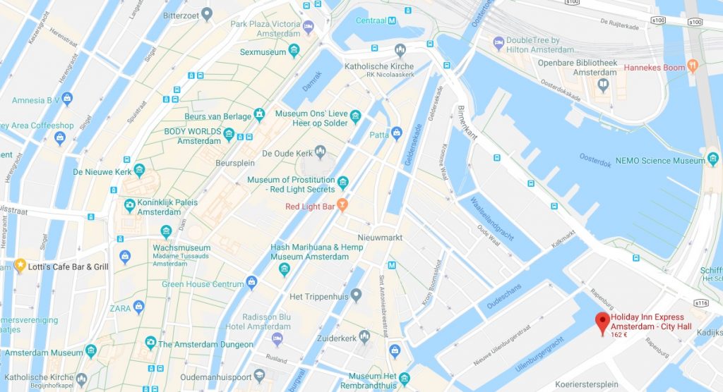 Holiday Inn Express Amsterdam - City Hall IHG Rewards Club Reward Nights HIX google maps karte