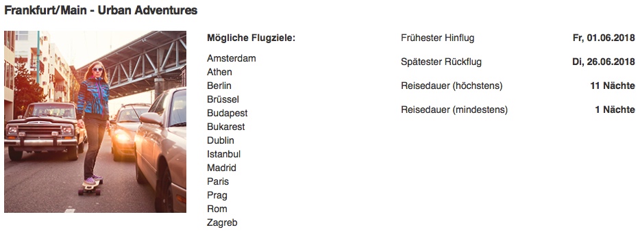 Lufthansa Surprise Booking blind booking miles & more economy light non-stop