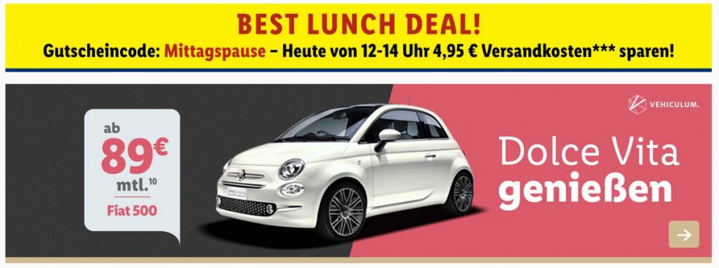 Krass Das Lidl Auto Fiat 500 vehiculum auto leasing vermietung halle erfurt berlin