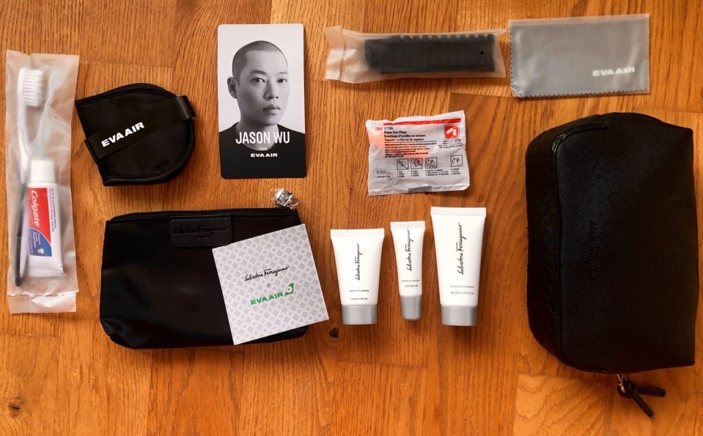 eva air royal laurel class business class amenity kit ferragamo jason wu pyjama