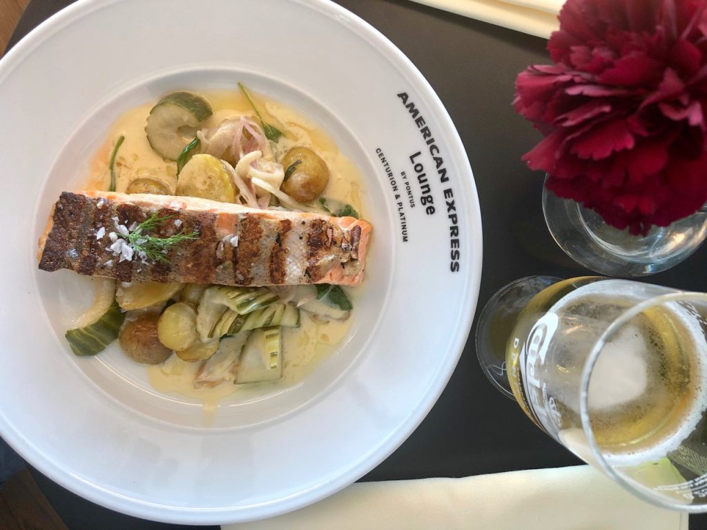 Review American Express Centurion Lounge by Pontus Stockholm Arlanda ARN amex lounge platinum erfahrung rainbow trout regenbogenforelle